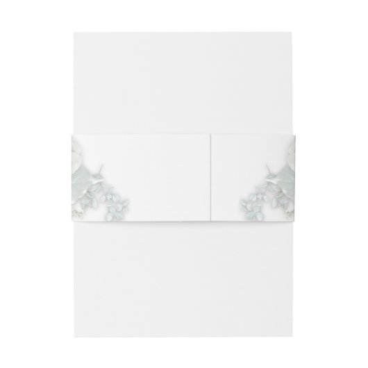 Witte en Baby Blue Rozen Uitnodigingen Wikkel (Achterkant Voorbeeld)