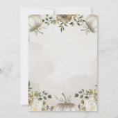 Witte en beige bloemige Friendsgiving-diner Kaart (Achterkant)