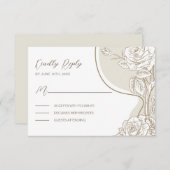 Witte en beige Rozen Informatiekaartje (Voorkant / Achterkant)