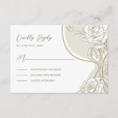 Witte en beige Rozen Informatiekaartje (Voorkant)