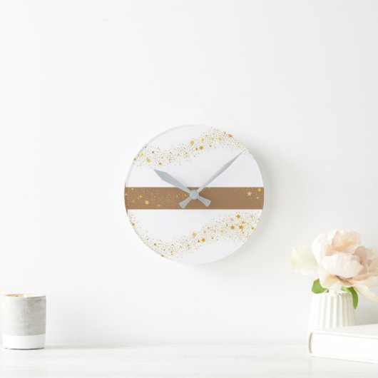 Witte en beige sterklok. ronde klok (Huis)