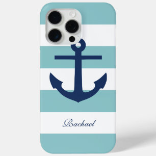 Witte en Blauwe Anchors Agewicht iPhone 15 Pro Max Hoesje