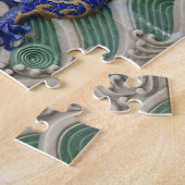 Witte en Blauwe Aziatische stijltekeningen Legpuzzel (Zijkant)