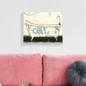 Witte en Blauwe Bath Tub Canvas Afdruk (Insitu (Woonkamer))