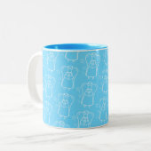 Witte en blauwe beschermengelpatroon Mok (Voorkant links)