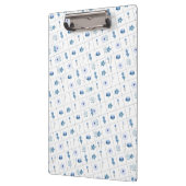 Witte en blauwe bloem klembord (Links)
