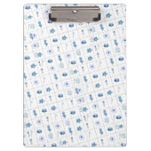 Witte en blauwe bloem klembord (Voorkant)