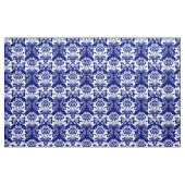 Witte en blauwe  bloemdamast stof (Yard (91,4 cm))