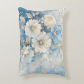 Witte en blauwe bloemen  accent kussen (Voorkant(Verticaal))