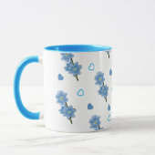Witte en Blauwe Bloemen Koffie Mok (Links)