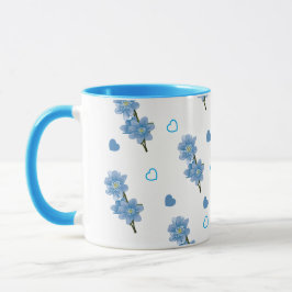 Witte en Blauwe Bloemen Koffie Mok