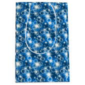 Witte en blauwe bokeh medium cadeauzakje (Voorkant)