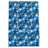 Witte en blauwe bokeh medium cadeauzakje (Achterkant)