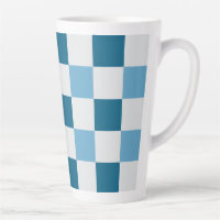 Witte en blauwe Checkerboard Patroon Square Sticke