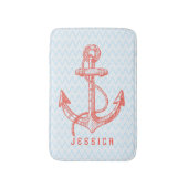 Witte en blauwe Chevron met nearbotanker Badmat (Voorkant Verticaal)