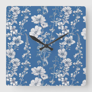 Witte en blauwe chinoiserie wandklok