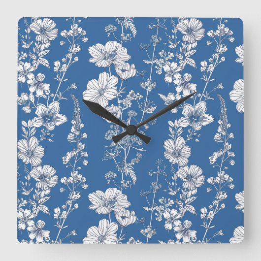 Witte en blauwe chinoiserie wandklok (Voorkant)
