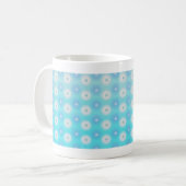 witte en blauwe cirkels koffiemok (Voorkant links)