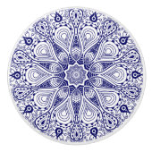 witte en blauwe cirkelzijde keramische knop (Voorkant)