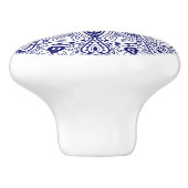 witte en blauwe cirkelzijde keramische knop (Zijkant)