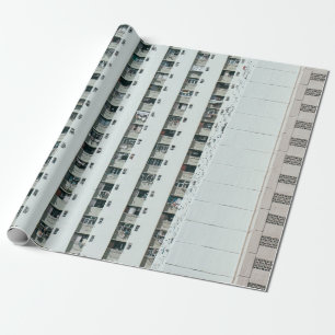 WITTE EN BLAUWE CONCRETE BOUW CADEAUPAPIER