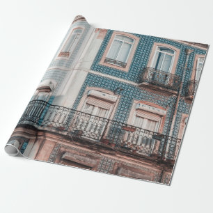 WITTE EN BLAUWE CONCRETE BOUW CADEAUPAPIER
