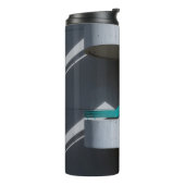 WITTE EN BLAUWE CONCRETE BOUW THERMOSBEKER (Gedraaid links)