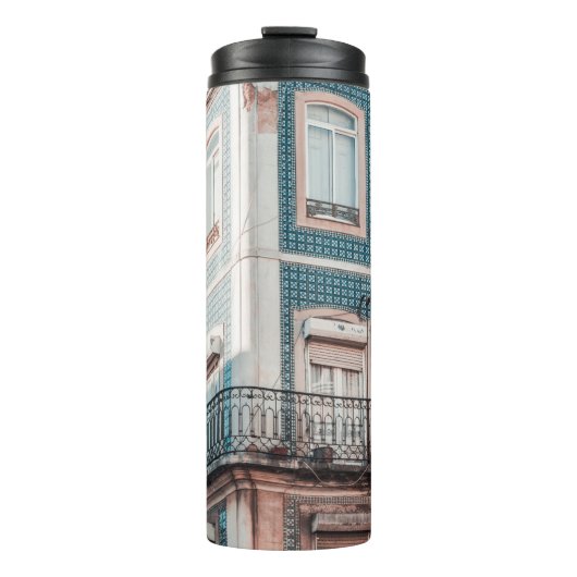 WITTE EN BLAUWE CONCRETE BOUW THERMOSBEKER (Voorkant)