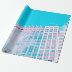 WITTE EN BLAUWE CONCRETE BOUWEN ONDER BLAUWE SKY CADEAUPAPIER