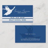 Witte en blauwe dansschool instructeur visitekaartje (Voorkant / Achterkant)