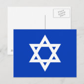 Witte en blauwe davidster briefkaart (Voorkant / Achterkant)