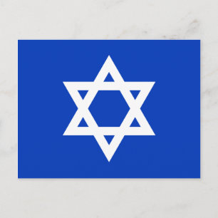 Witte en blauwe davidster briefkaart