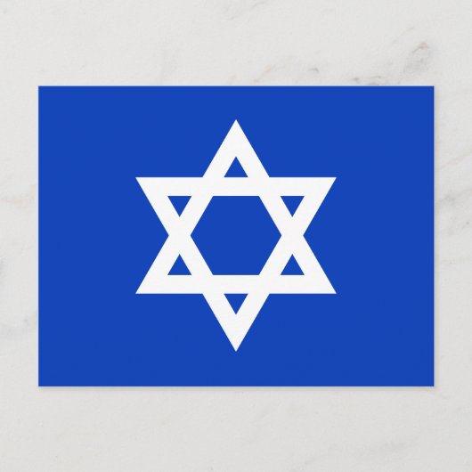 Witte en blauwe davidster briefkaart (Voorkant)