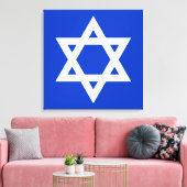 Witte en blauwe davidster canvas afdruk (Insitu (Woonkamer))