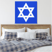 Witte en blauwe davidster canvas afdruk (Insitu (Slaapkamer))