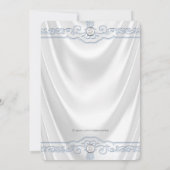 Witte en blauwe doop doopfeest Witte satijn Kaart (Achterkant)