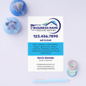 Witte en blauwe druk wassen diensten flyer (Enkel)