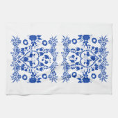 Witte en Blauwe Europese Folk Art Kitchen Towel Theedoek (Horizontaal)