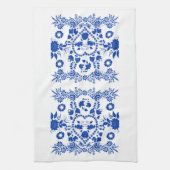 Witte en Blauwe Europese Folk Art Kitchen Towel Theedoek (Verticaal)