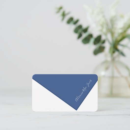 Witte en blauwe faux overstroomd visitekaartje (Staand voorkant)