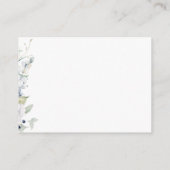 Witte en Blauwe Floral Chic Wedding Website White Informatiekaartje (Achterkant)