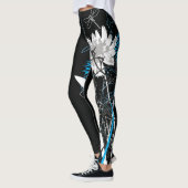 Witte en Blauwe Floral Leggins Leggings (Links)