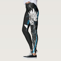 Witte en Blauwe Floral Leggins