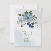witte en blauwe florale griep bedankkaart (Voorkant)