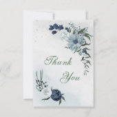witte en blauwe florale griep bedankkaart (Voorkant)