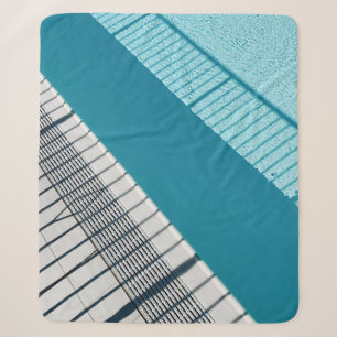 Witte en blauwe gestreepte textiel sherpa deken