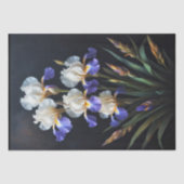 Witte en blauwe iris decoupage tissuepapier (Voorkant)