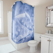 Witte en blauwe jas douchegordijn (In situ)