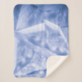 Witte en blauwe jas sherpa deken (Voorkant)