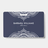Witte en blauwe kant minimaliseren badge (Achterkant)